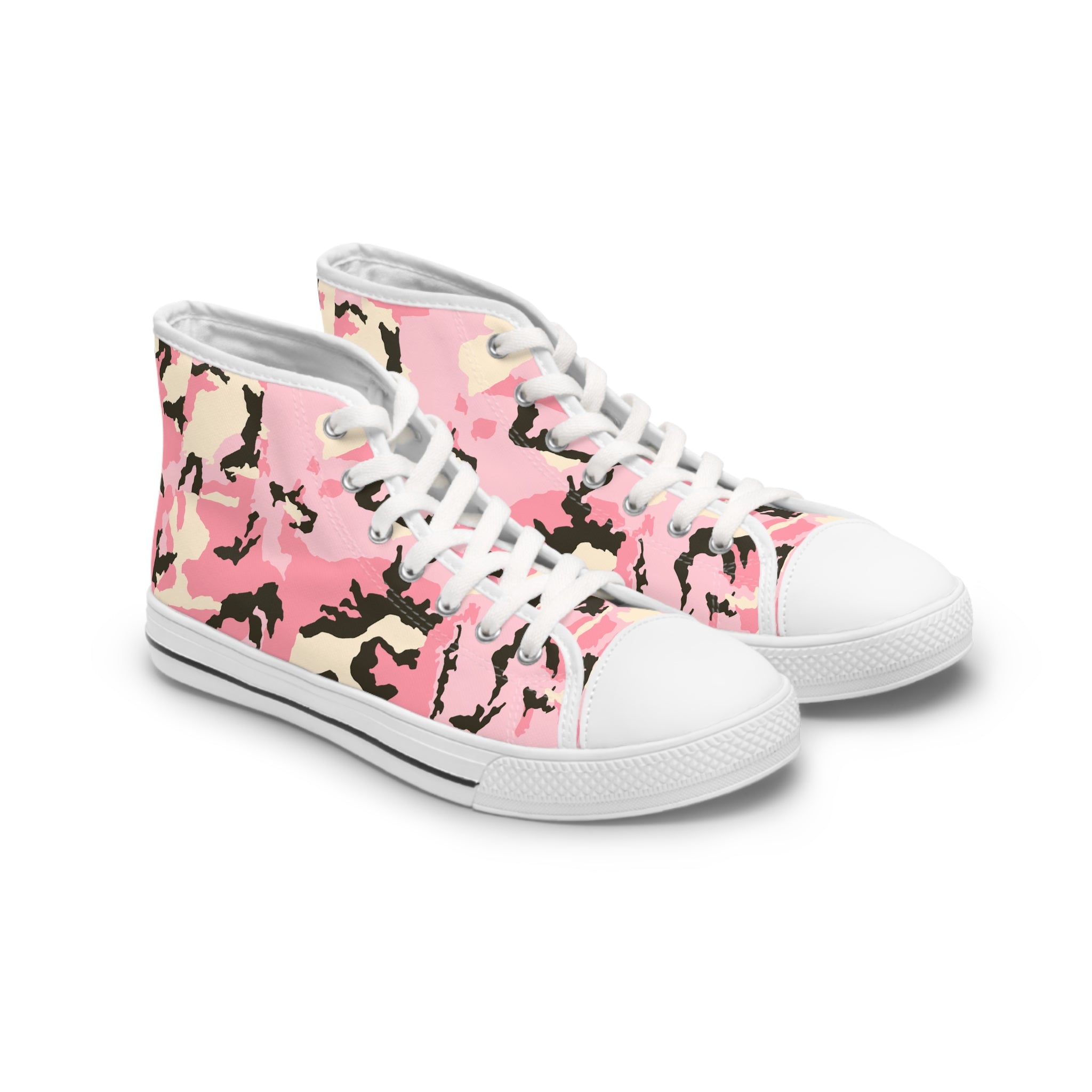 Trendy Women's Pink Camo High Top Sneakers